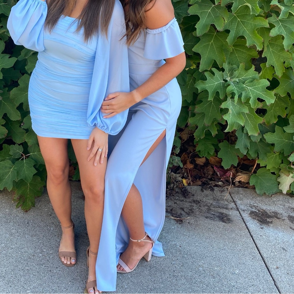 Elegant Blue Off-Shoulder jumpsuit
